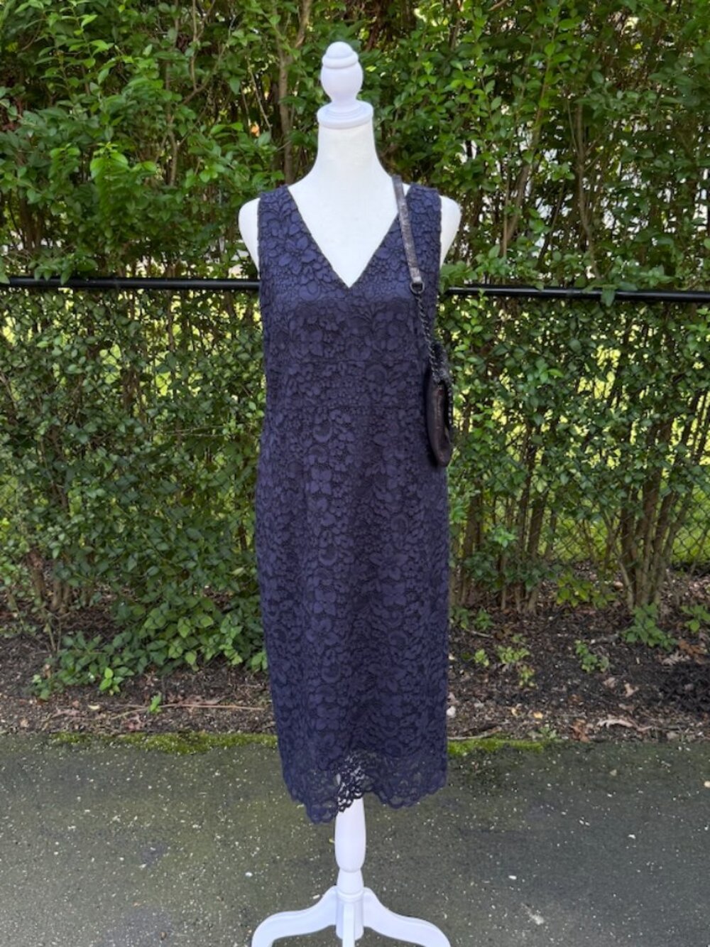 Gerard Darel Navy Blue Guipure Lace Dress